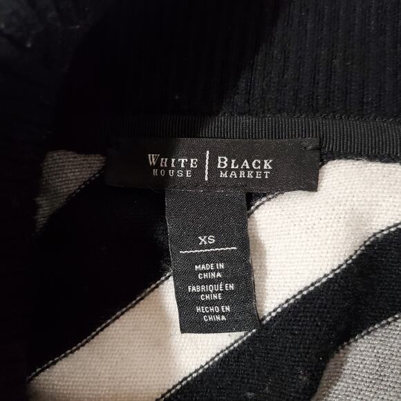 White House Black Market Striped Wool Blend Cowl Neck Sweater Womens Size XS - Picture 7 of 10